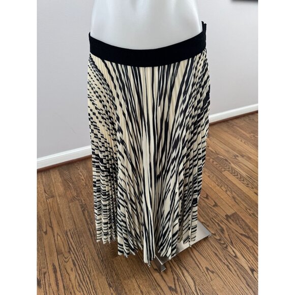 PROENZA SCHOULER Korine striped pleated crepe midi skirt printed size 4 - Picture 2 of 4